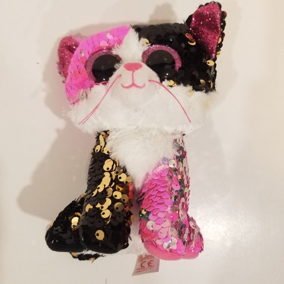 Ty Flippables Sequin Plush Malibu the Cat, EUC - Picture 7 of 10